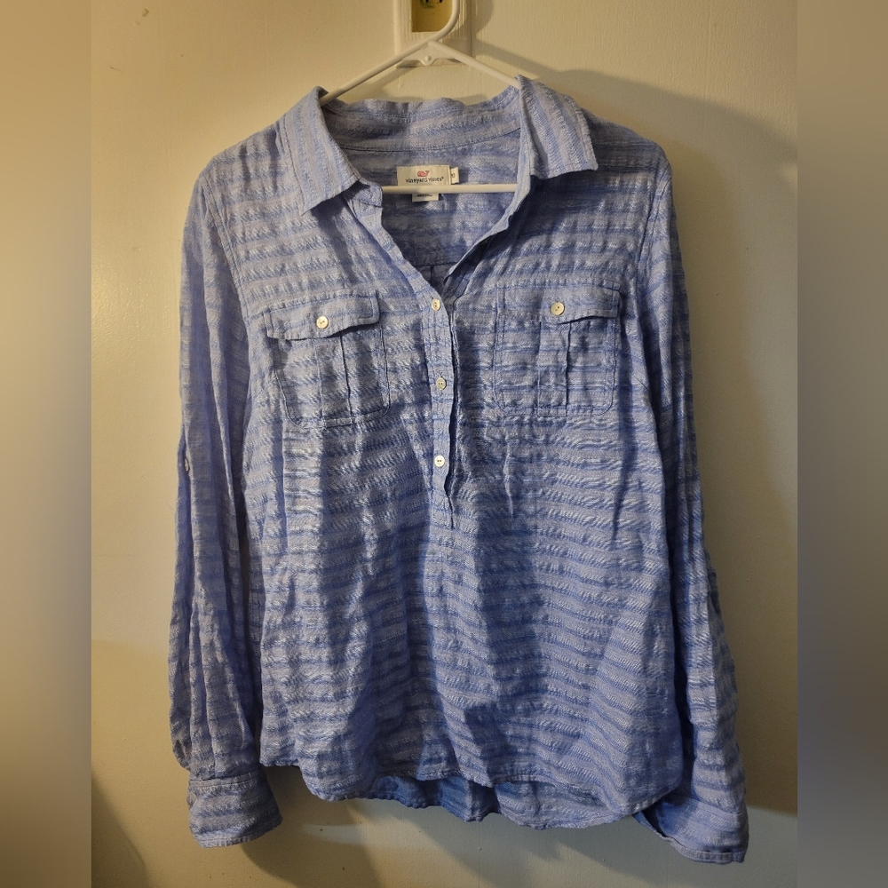 Vineyard Vines Light Blue Linen Shirt